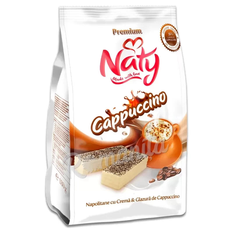 Naty napolitane cu crema & glazura de cappuccino 140gr