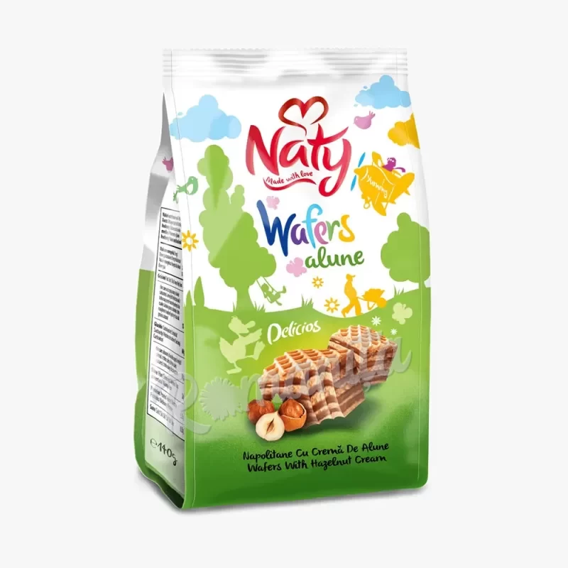 Naty napolitane cu crema de alune 140gr