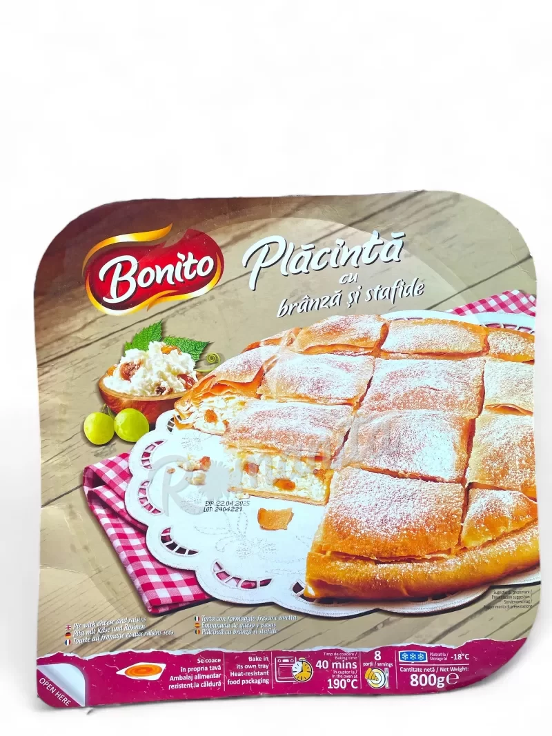 Bonito placinta cu branza si stafide 800gr
