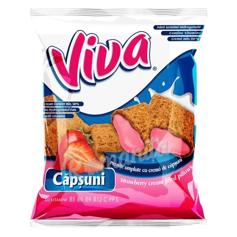 Viva pernite umplute cu crema de capsuni 200gr