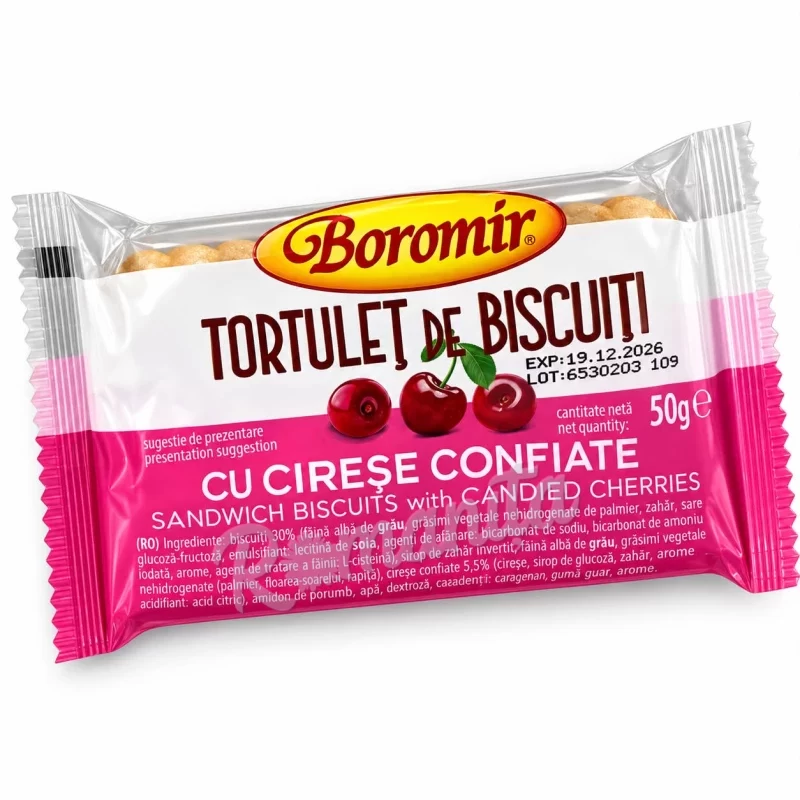 Boromir tortulet de biscuiti cu cirese confiate 50gr