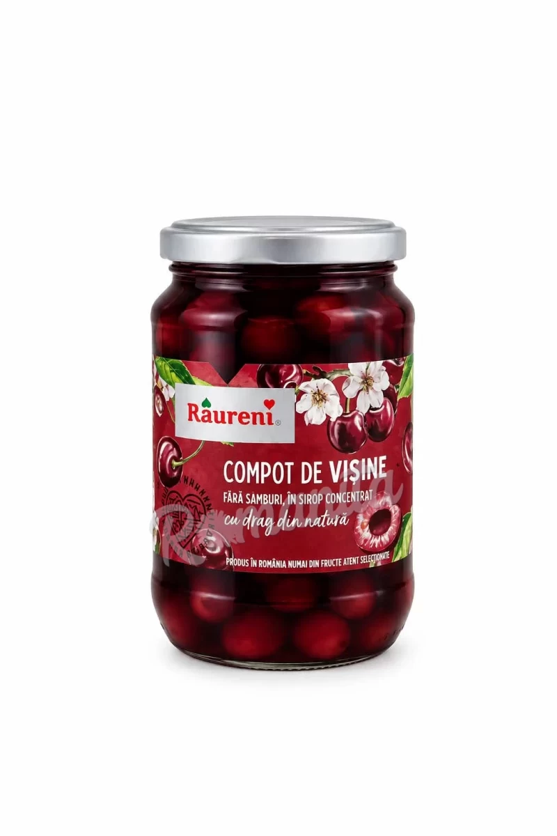 Raureni compot de visine fara samburi 720gr