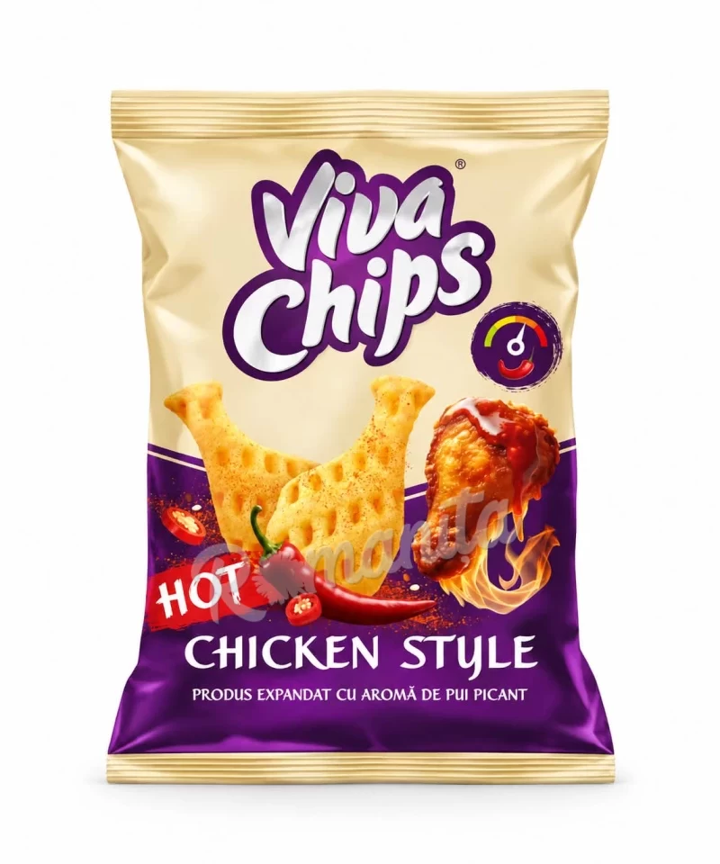 Viva chips cu aromă de pui picant 100gr